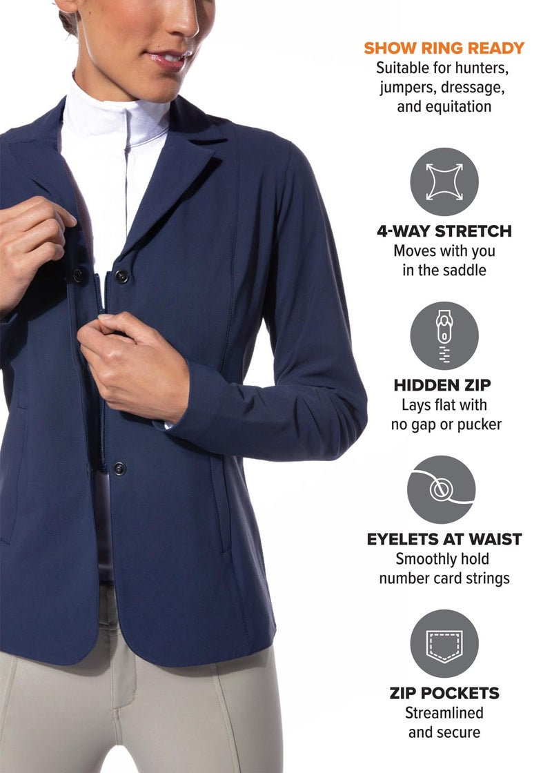 Kerrits Stretch Competitor Koat 4-Snap Navy Size: S - Image 3